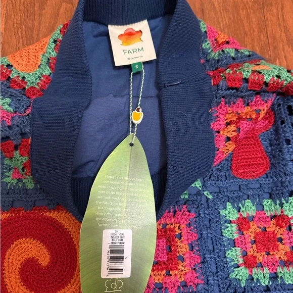 Farm Rio Crochet Icons Sweater Skirt Multi Icons Mini Skirt Size S 309564 NWT - Picture 2 of 6